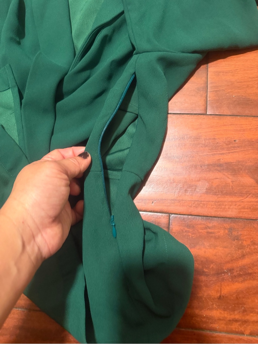 J. Crew Emerald Green Wrap Blouse - Picture 7 of 10